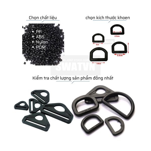 Sản xuất khoen chữ D nhựa