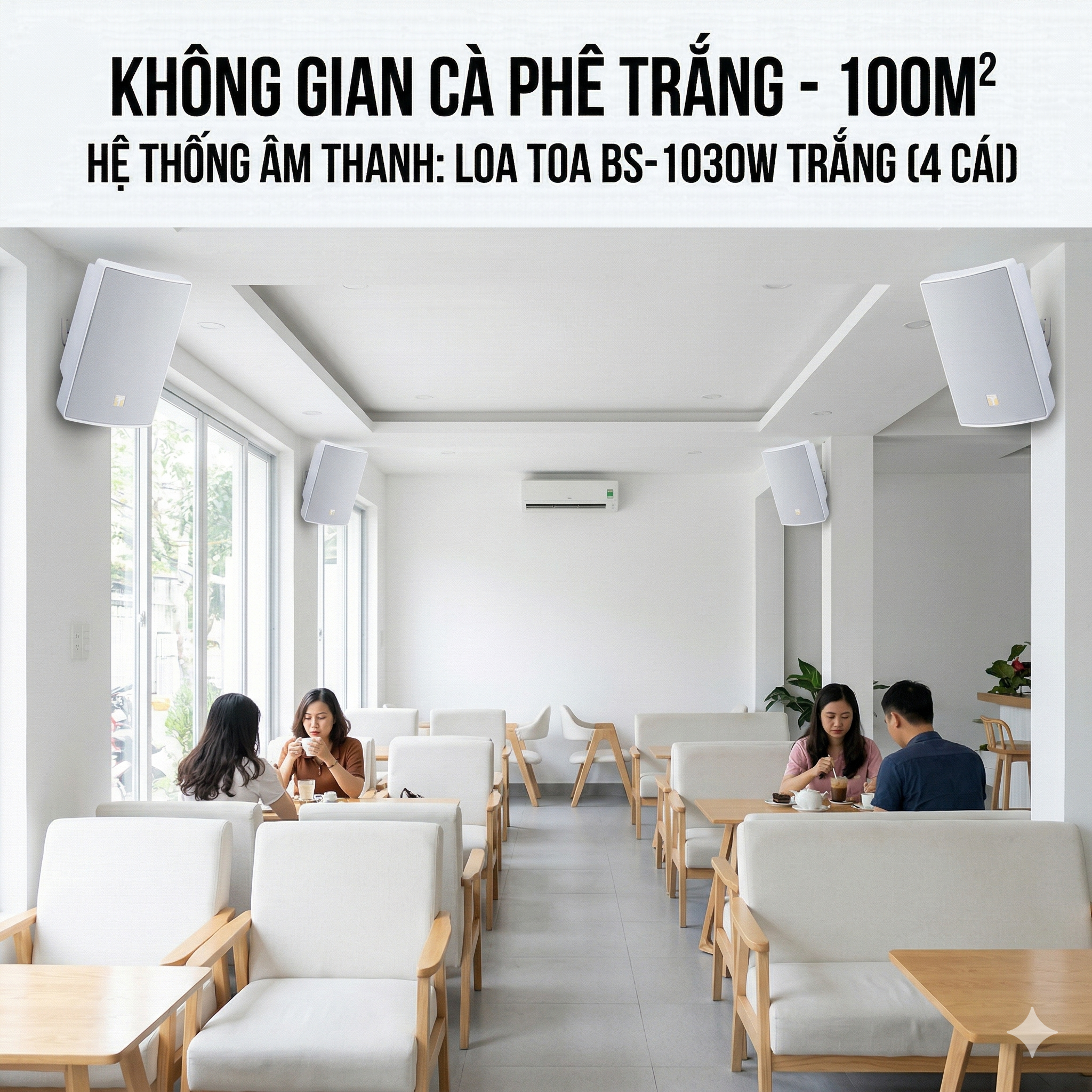 Giải Pháp Âm Thanh Nhạc Nền Quán Cafe 4 Tầng (400m2): Đỉnh Cao Sự Tinh Tế Từ Thương Hiệu TOA