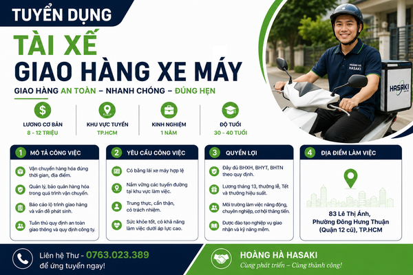 NHÂN VIÊN GIAO HÀNG BẰNG XE MÁY