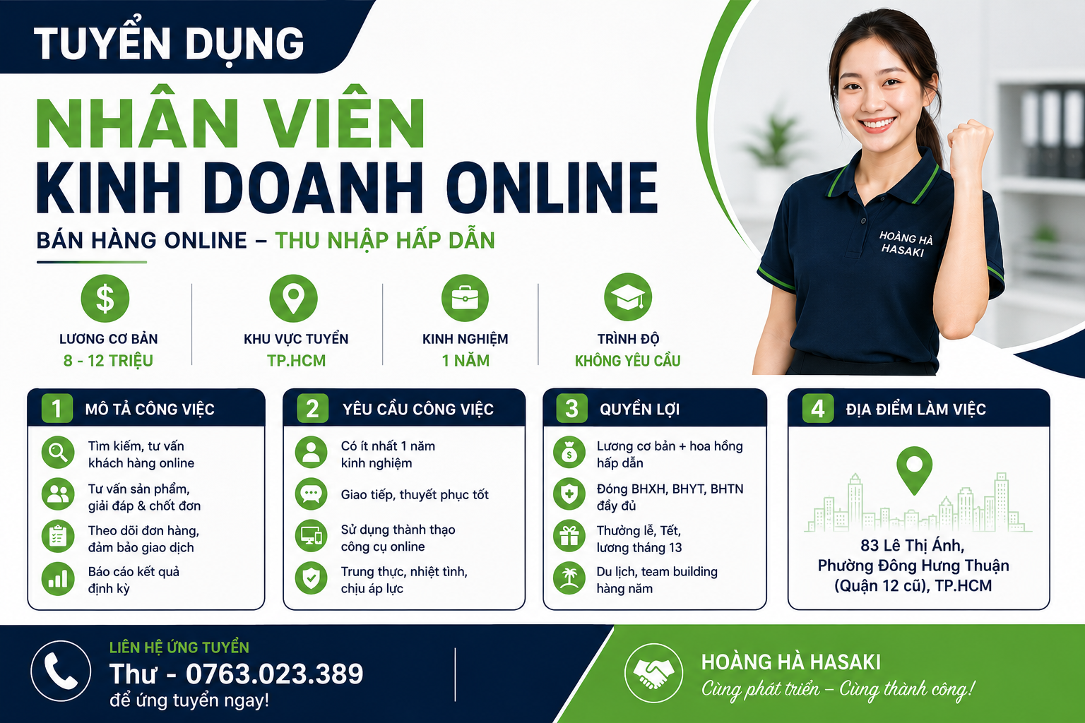 TUYỂN DỤNG NHÂN VIÊN KINH DOANH ONLINE