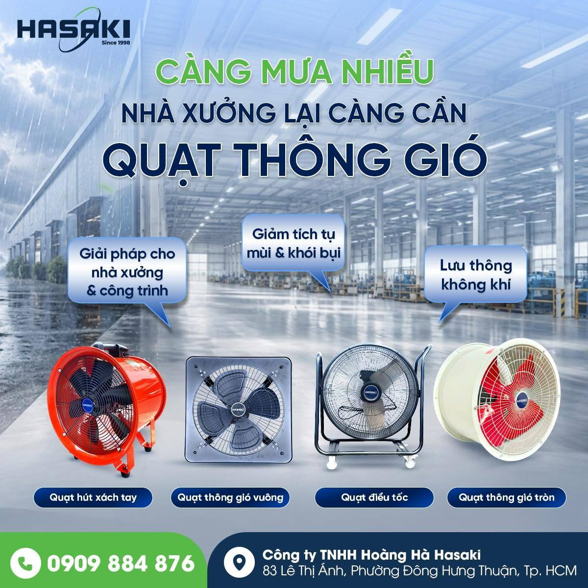 Vì Sao Nhiều Nhà Xưởng Tăng Cường Quạt Thổi Trong Mùa Mưa?
