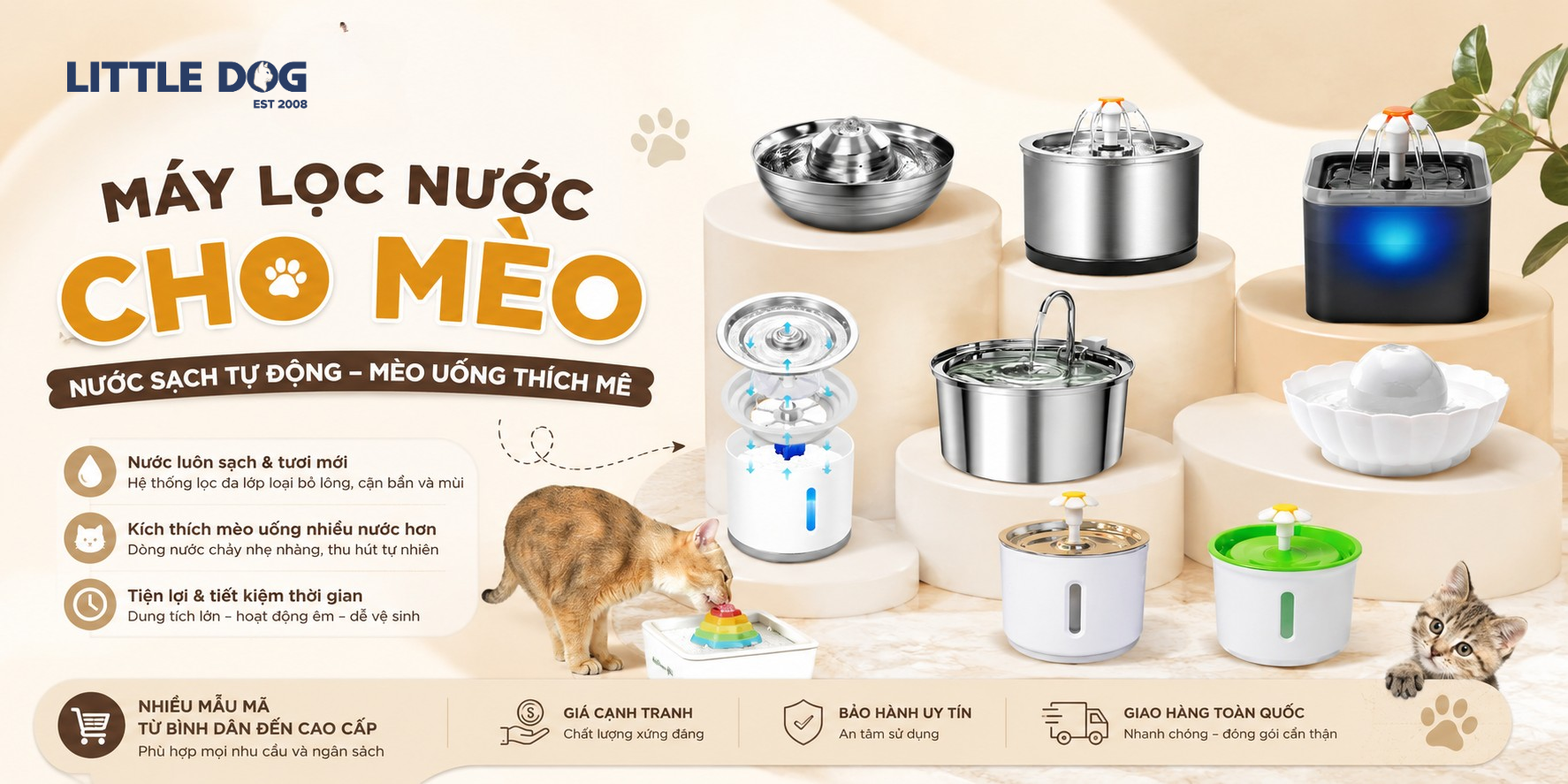 Máy lọc nước cho mèo: Giải pháp tiện lợi giúp mèo uống đủ nước mỗi ngày!