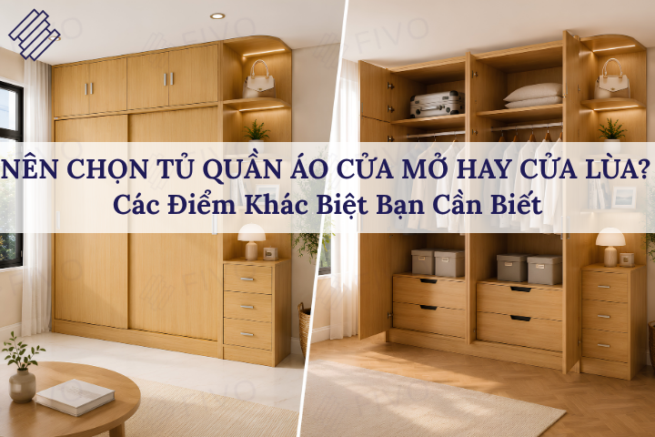 Nên Chọn Tủ Quần Áo Cửa Mở Hay Cửa Lùa? Các Điểm Khác Biệt Bạn Cần Biết