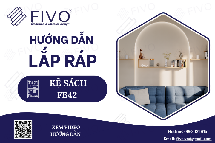 Hướng Dẫn Lắp Ráp Kệ Sách Gỗ Treo Tường Chữ J FB42 FIVO Từ A Đến Z, Dễ Dàng Thực Hiện Tại Nhà