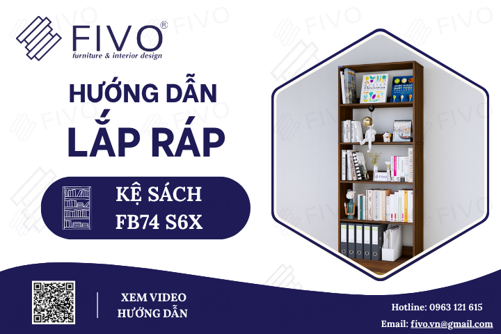 Hướng Dẫn Lắp Ráp Kệ Sách Gỗ 5 Tầng FB74 FIVO, Ngang 60cm Chi Tiết Bằng Video Và Hình Ảnh Trực Quan