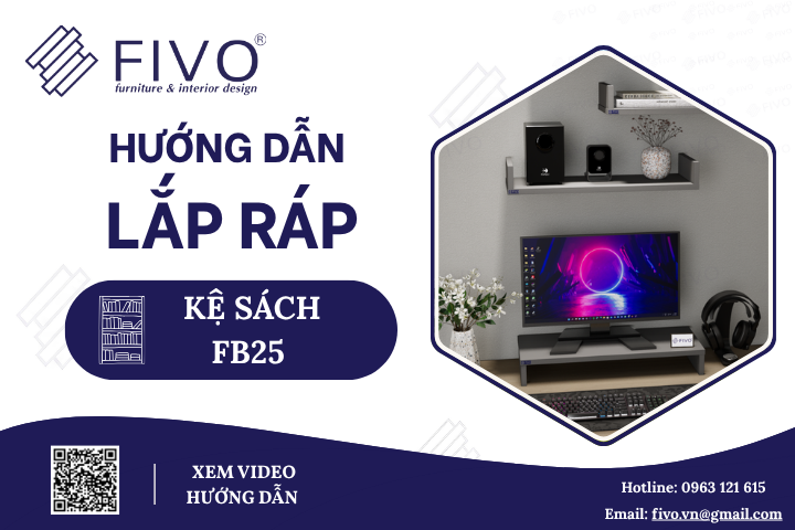 Hướng Dẫn Lắp Ráp Kệ Sách Để Bàn FB25 FIVO, Siêu Đơn Giản Tại Nhà