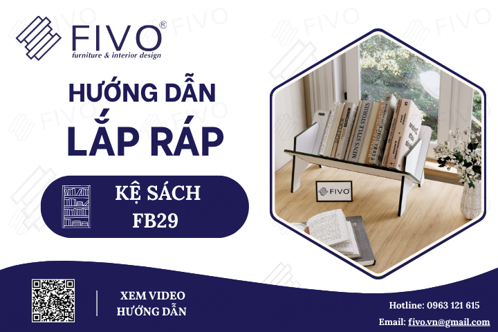 Hướng Dẫn Lắp Ráp Kệ Sách Để Bàn FB29 FIVO, Nhanh Chóng Tại Nhà