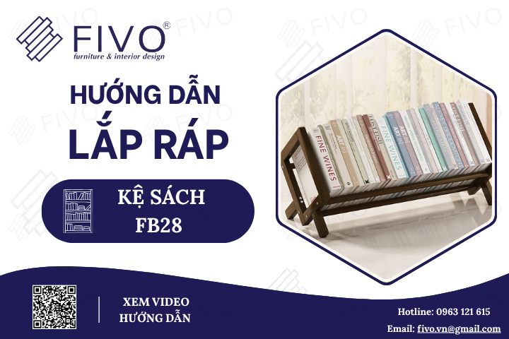 Hướng Dẫn Lắp Ráp Kệ Sách Để Bàn FB28 FIVO, Thuận Tiện Nhanh Chóng