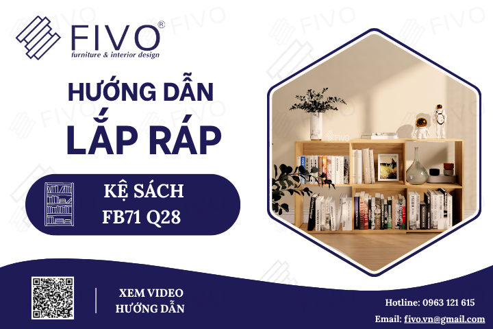 Hướng Dẫn Lắp Ráp Kệ Sách Gỗ Cho Bé FB71 FIVO, 2 Tầng, Ngang 80cm Chi Tiết, Dễ Dàng Thao Tác