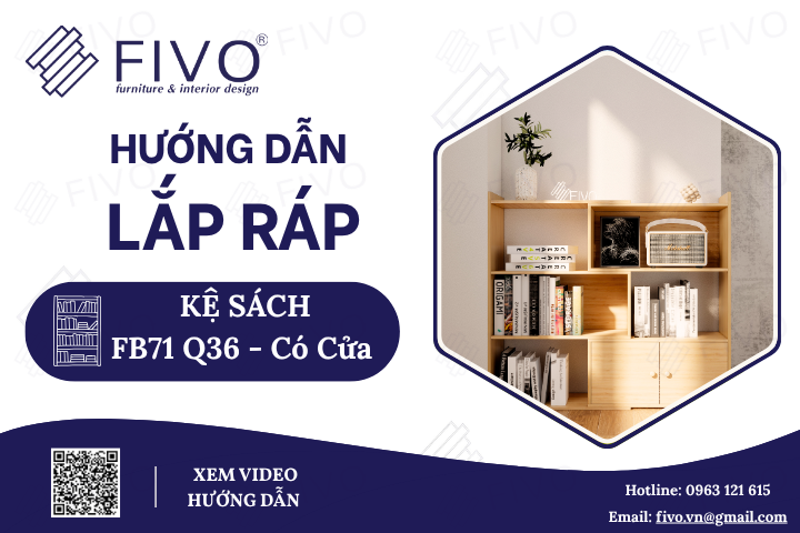 Hướng Dẫn Lắp Ráp Kệ Sách Gỗ Cho Bé FB71 FIVO, 3 Tầng, Ngang 60cm, Có Cửa Nhanh Chóng Tại Nhà
