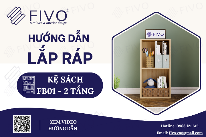 Hướng Dẫn Lắp Ráp Kệ Sách Tổ Ong FB01 FIVO, 2 Tầng, Đơn Giản Tại Nhà