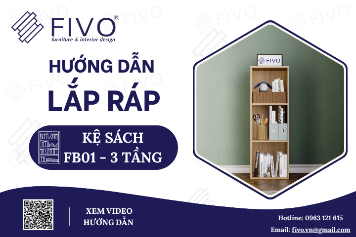 Hướng Dẫn Lắp Ráp Kệ Sách Tổ Ong FB01 FIVO, 3 Tầng, Dễ Dàng Lắp Ráp