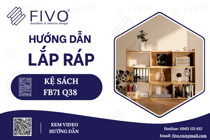 Hướng Dẫn Lắp Ráp Kệ Sách Gỗ Cho Bé FB71 FIVO, 3 Tầng, Ngang 80cm Chi Tiết Bằng Video & Hình Ảnh