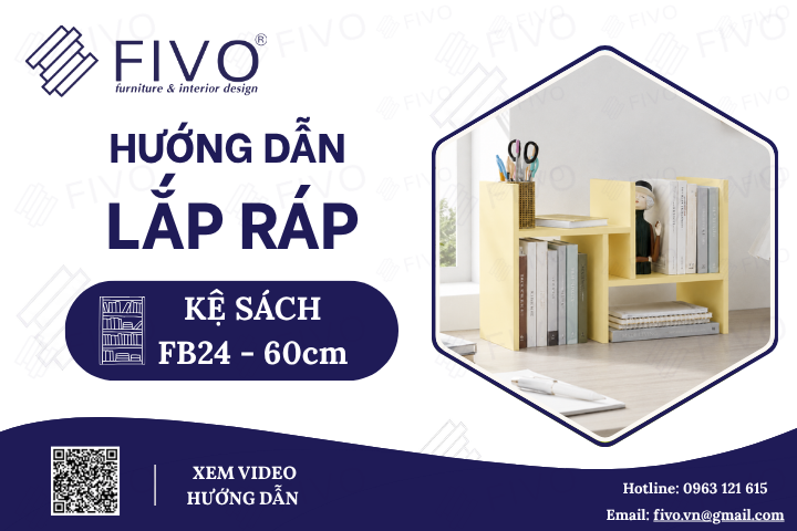 Hướng Dẫn Lắp Ráp Kệ Sách Để Bàn FB24 FIVO, Ngang 60cm, Ngay Tại Nhà