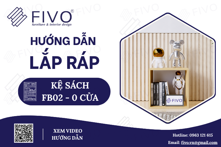 Hướng Dẫn Lắp Ráp Kệ Sách Tổ Ong FB02 FIVO, Không Cửa, Ngay Tại Nhà