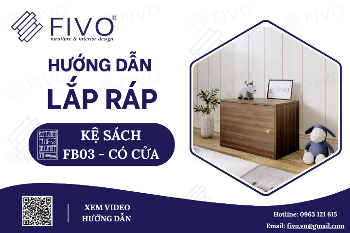 Hướng Dẫn Lắp Ráp Kệ Sách Tổ Ong FB03 FIVO, Có Cửa, Dễ Dàng Tại Nhà