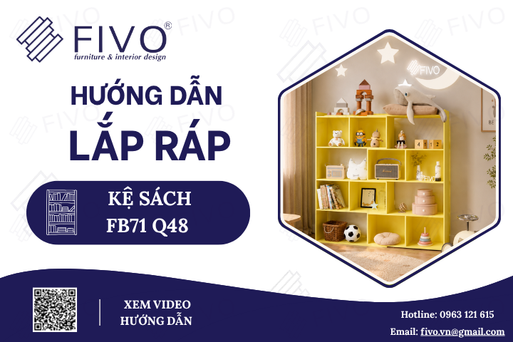 Hướng Dẫn Lắp Ráp Kệ Sách Gỗ Cho Bé FB71 FIVO, 4 Tầng, Ngang 80cm Dễ Dàng Thực Hiện Tại Nhà