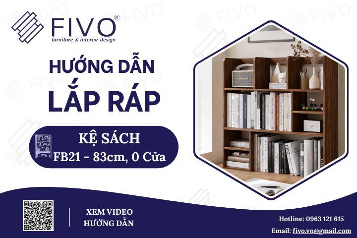 Hướng Dẫn Lắp Ráp Kệ Sách Để Bàn FB21 FIVO, Ngang 83cm, 0 Cửa, Chỉ Trong Vài Phút