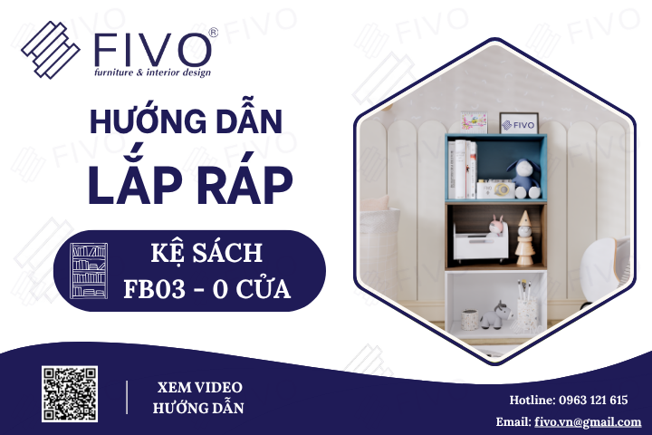 Hướng Dẫn Lắp Ráp Kệ Sách Tổ Ong FB03 FIVO, Không Cửa, Chỉ Mất Vài Phút