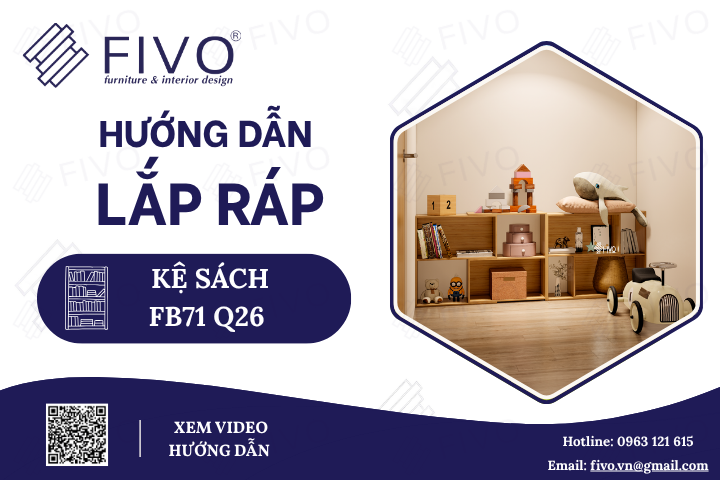 Hướng Dẫn Lắp Ráp Kệ Sách Gỗ Cho Bé FB71 FIVO, 2 Tầng, Ngang 60cm, Lắp Đặt Nhanh Chóng & Dễ Dàng, Chỉ Trong Vài Phút