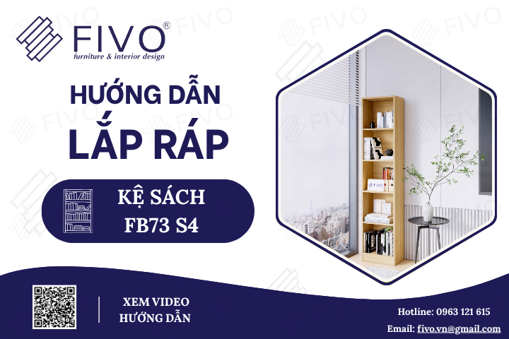 Hướng Dẫn Lắp Ráp Kệ Sách Gỗ FB73 FIVO, Ngang 40cm Dễ Dàng & Nhanh Chóng