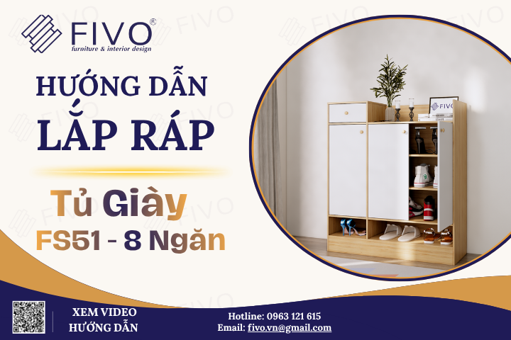 Hướng Dẫn Lắp Ráp Tủ Giày Dép FS51 FIVO, 8 Ngăn, Nhanh Chóng Tiện Lợi