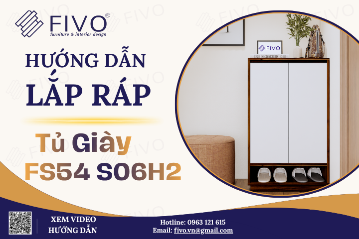 Hướng Dẫn Lắp Ráp Tủ Giày Gỗ FS54 FIVO Ngang 60 cm, Cao 100cm, Dễ Dàng Thực Hiện Tại Nhà