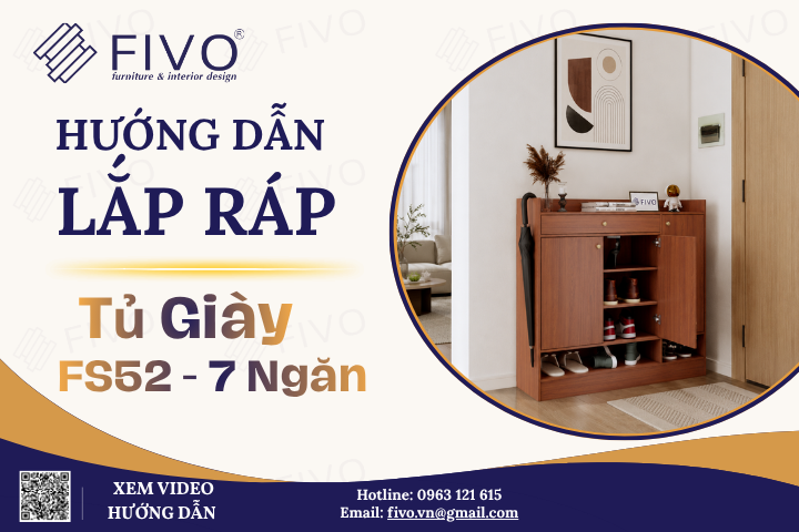 Hướng Dẫn Lắp Ráp Tủ Giày Dép FS52 FIVO, 7 Ngăn, Đơn Giản Dễ Dàng