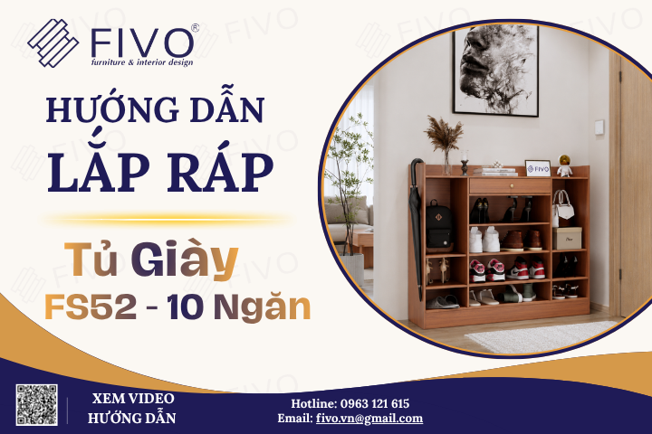 Hướng Dẫn Lắp Ráp Tủ Giày Dép FS52 FIVO, 10 Ngăn, Nhanh Chóng Tại Nhà