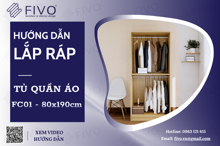 Hướng Dẫn Lắp Đặt Tủ Quần Áo FC01 FIVO, Kích Thước 80cmx190cm, Lắp Đặt Vài Phút Tại Nhà