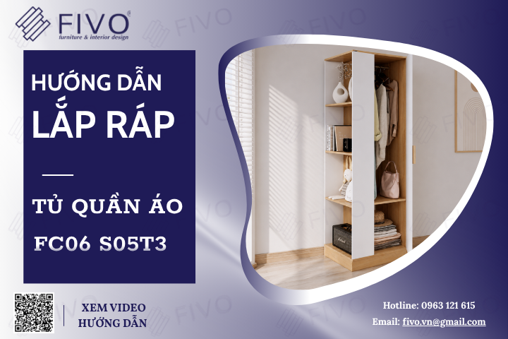 Hướng Dẫn Lắp Ráp Tủ Quần Áo Gỗ FC06 FIVO, Tủ Đồ Treo Một Cửa, Lắp Đặt Đơn Giản & Nhanh Chóng