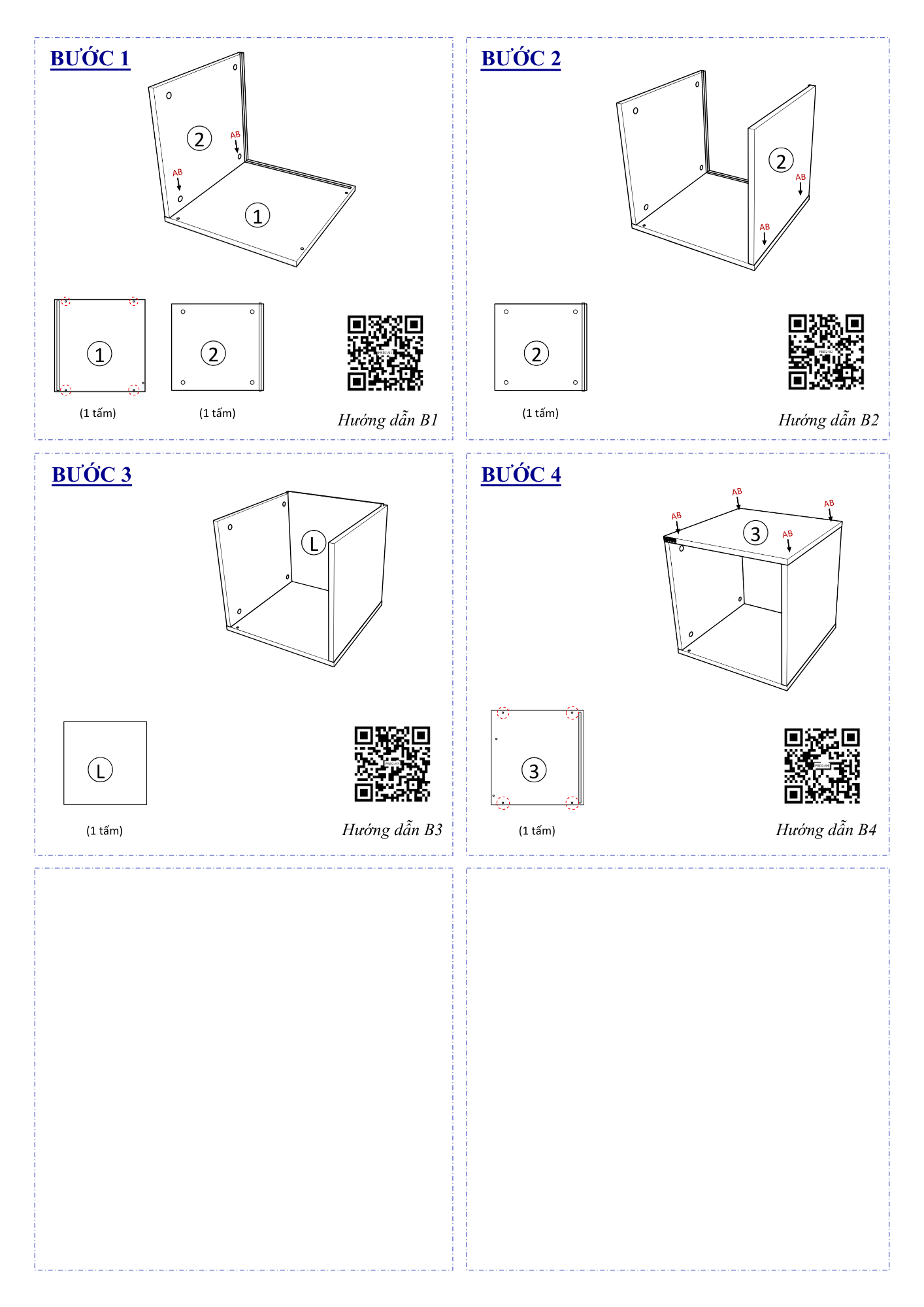 Hướng dẫn lắp ráp Kệ Sách Tổ Ong FB02, Không Cửa FIVO