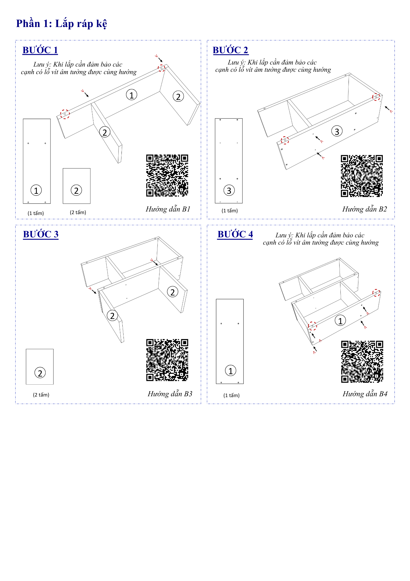 Hướng Dẫn Lắp Ráp Kệ Sách Treo Tường FB44 FIVO, Ngang 80cm FIVO