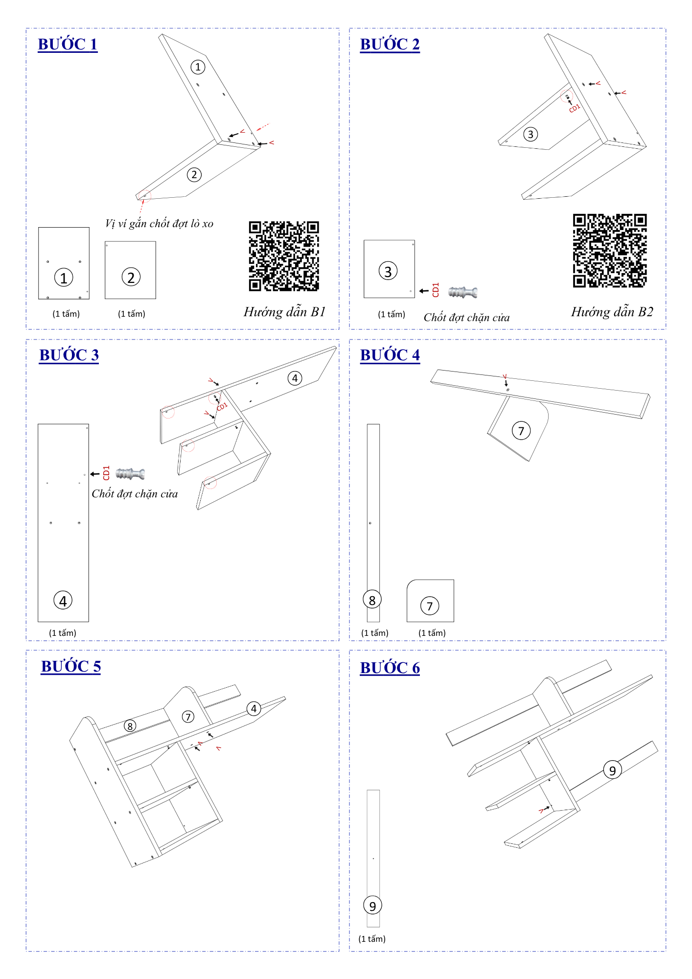 Hướng dẫn lắp ráp Kệ Sách Để Bàn FB21, Ngang 80cm, 2 Cửa FIVO