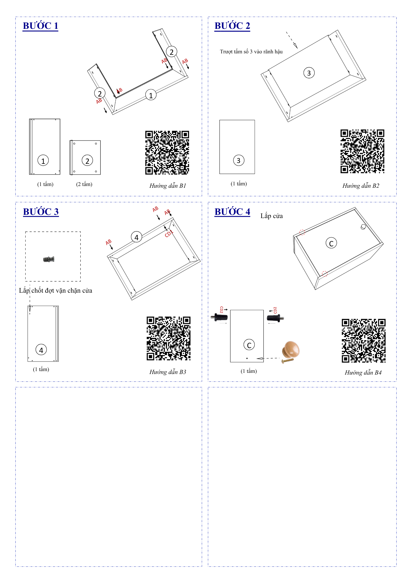 Hướng dẫn lắp ráp Kệ Sách Tổ Ong FB03, Không Cửa FIVO
