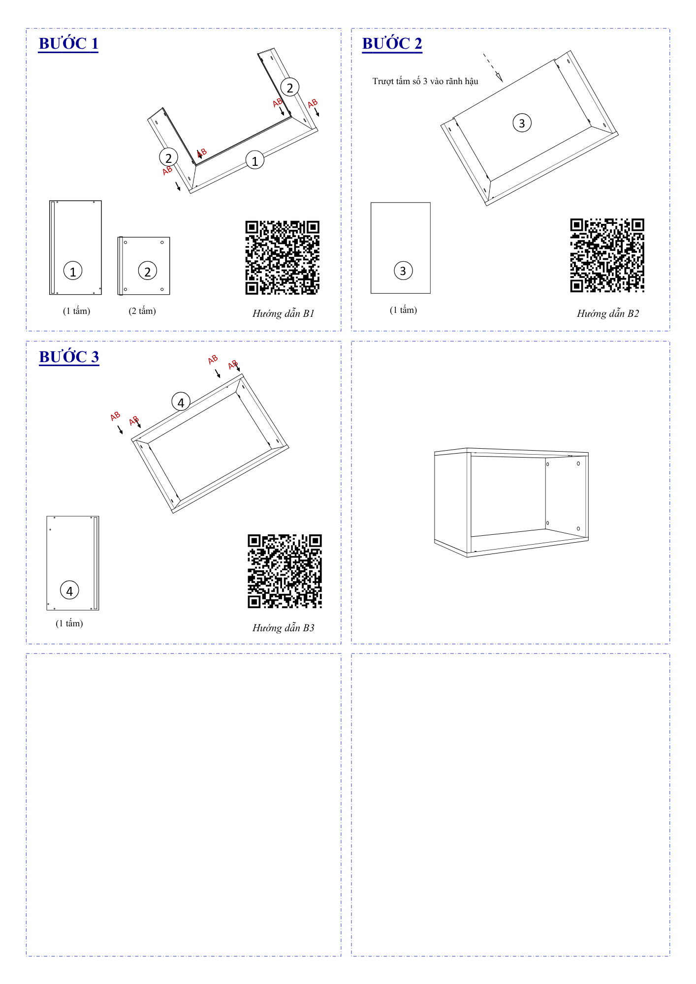 Hướng dẫn lắp ráp Kệ Sách Tổ Ong FB03, Không Cửa FIVO