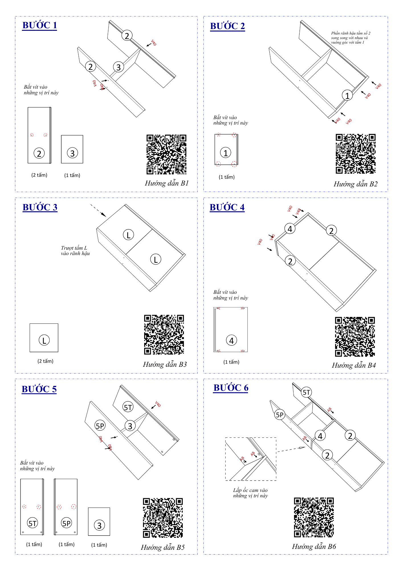 Hướng dẫn lắp ráp Kệ Sách Tổ Ong FB01, 4 Tầng FIVO