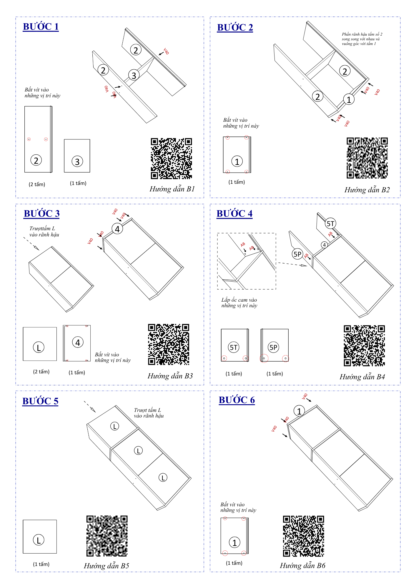 Hướng dẫn lắp ráp Kệ Sách Tổ Ong FB01, 4 Tầng FIVO