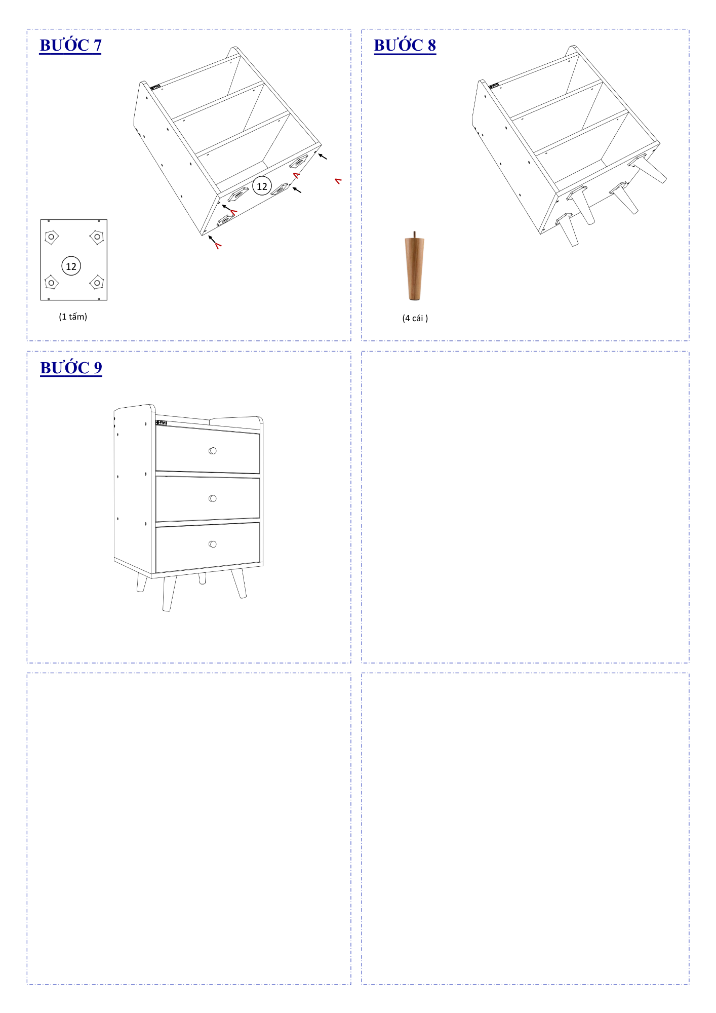 Hướng dẫn lắp ráp Tủ Đầu Giường FT33, 3 Hộc FIVO