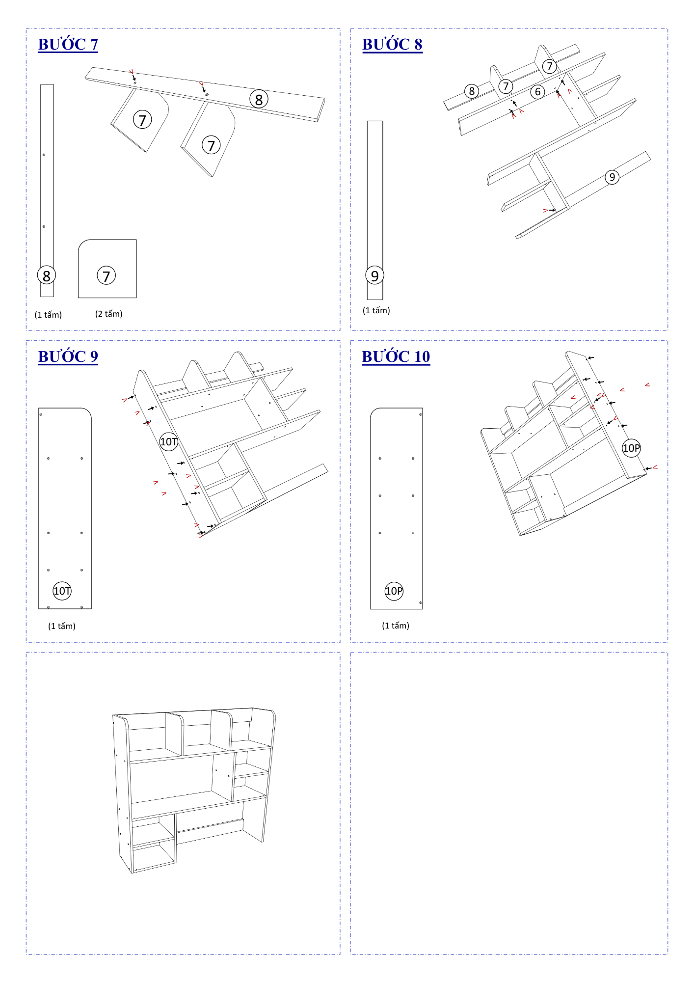 Hướng dẫn lắp ráp Kệ Sách Để Bàn FB21, Ngang 80cm, 2 Cửa FIVO