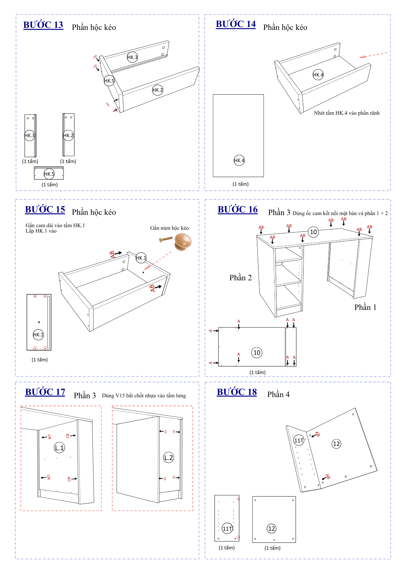 Hướng dẫn lắp ráp Bàn Làm Việc Kết Hợp Kệ Sách FD04 FIVO