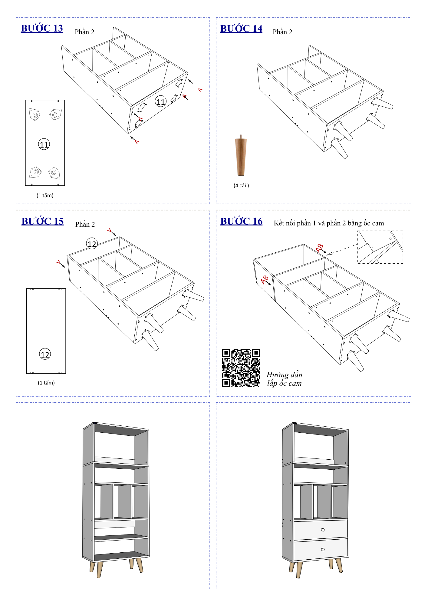 Hướng Dẫn Lắp Ráp Kệ Sách FB61 FIVO 117cm