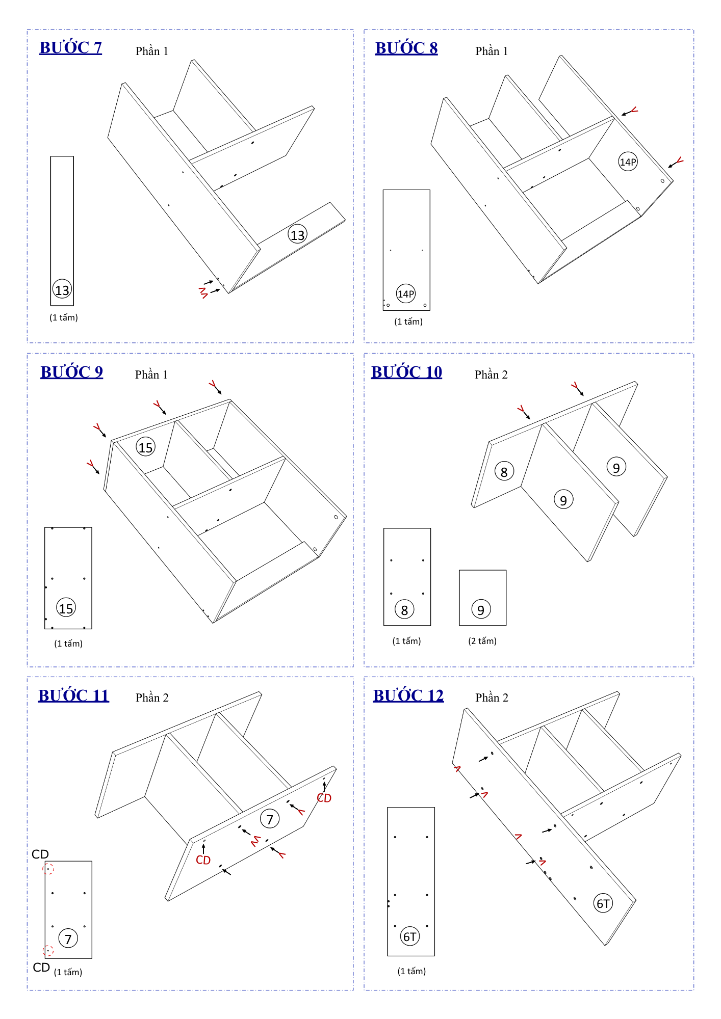 Hướng Dẫn Lắp Ráp Kệ Sách FB61 FIVO 147cm