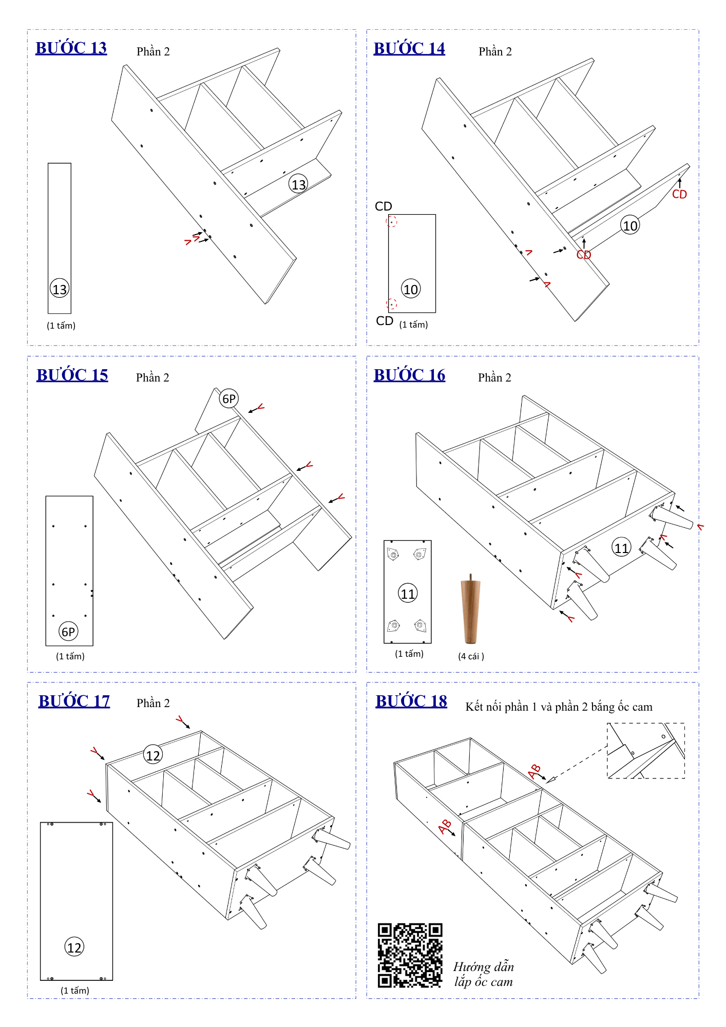 Hướng Dẫn Lắp Ráp Kệ Sách FB61 FIVO 147cm