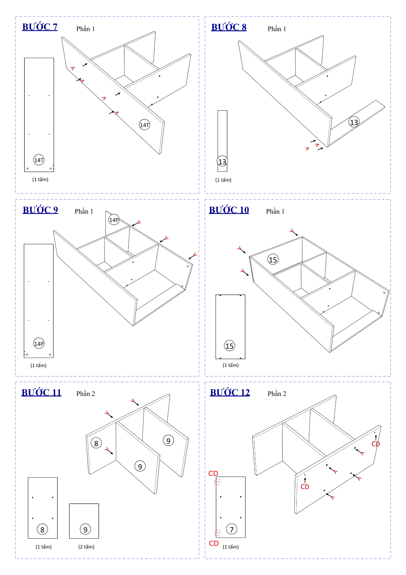 Hướng Dẫn Lắp Ráp Kệ Sách FB61 FIVO 177cm