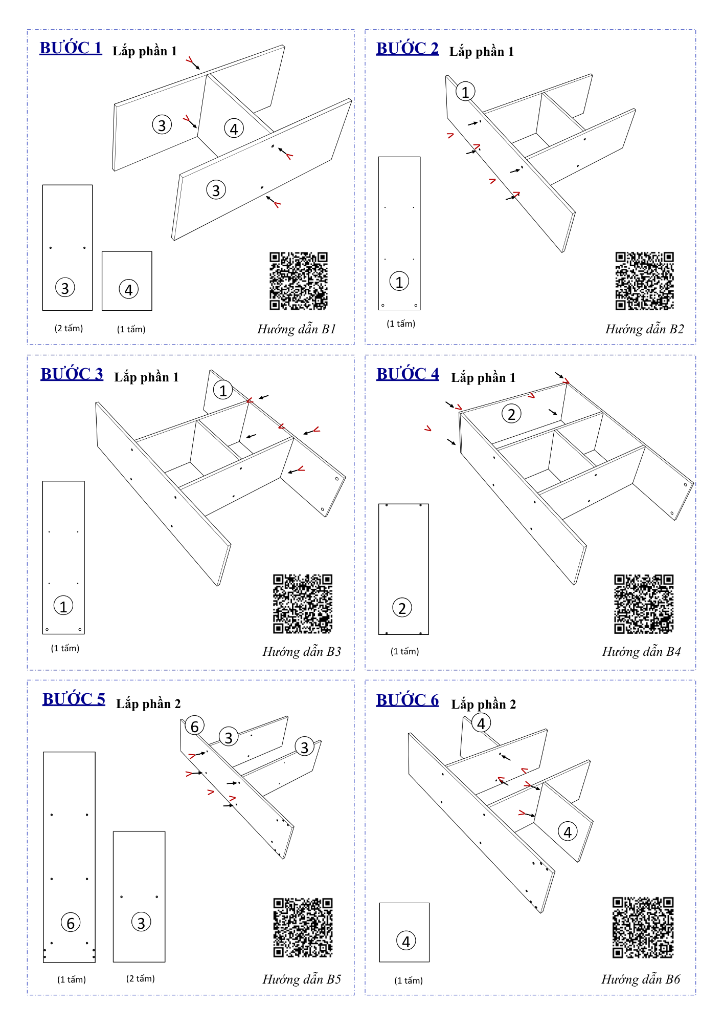 Hướng Dẫn Lắp Ráp Kệ Sách FB70 FIVO 60cm