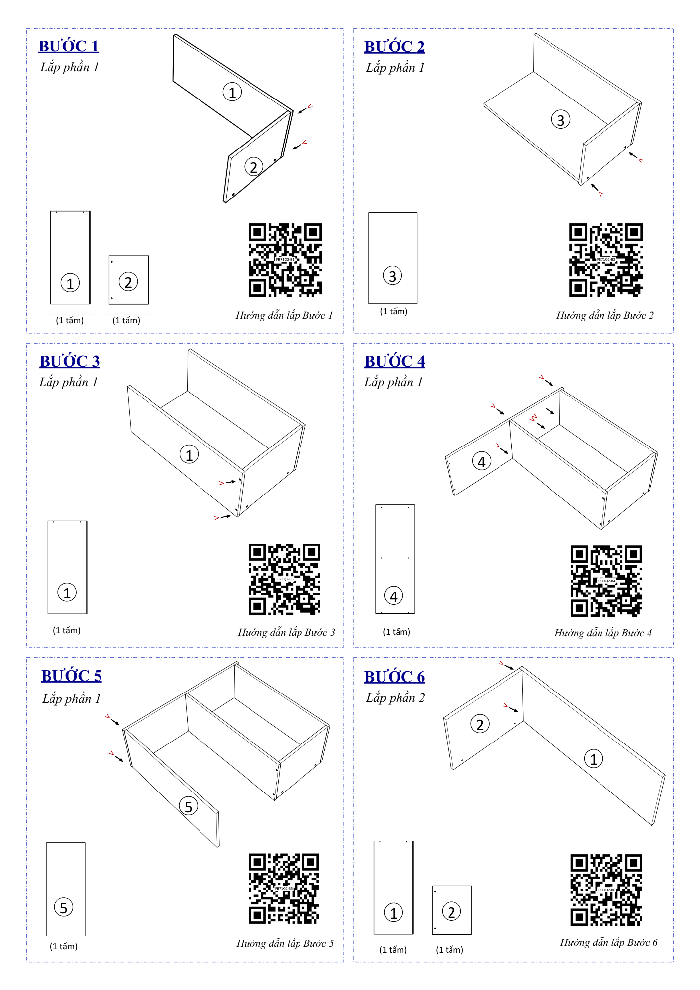 Hướng dẫn lắp ráp Kệ Sách Cho Bé FB71 2 Tầng Ngang FIVO