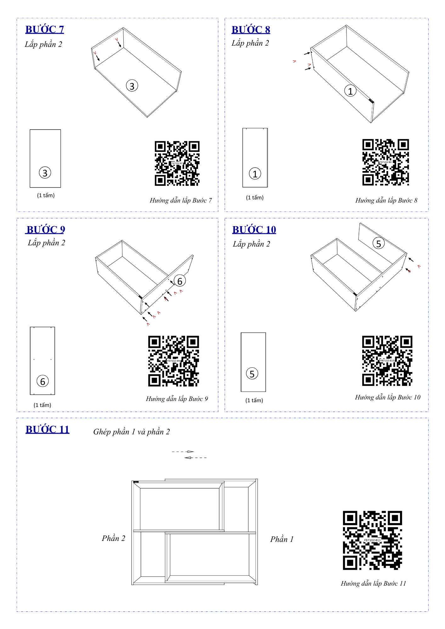 Hướng dẫn lắp ráp Kệ Sách Cho Bé FB71 2 Tầng Ngang FIVO