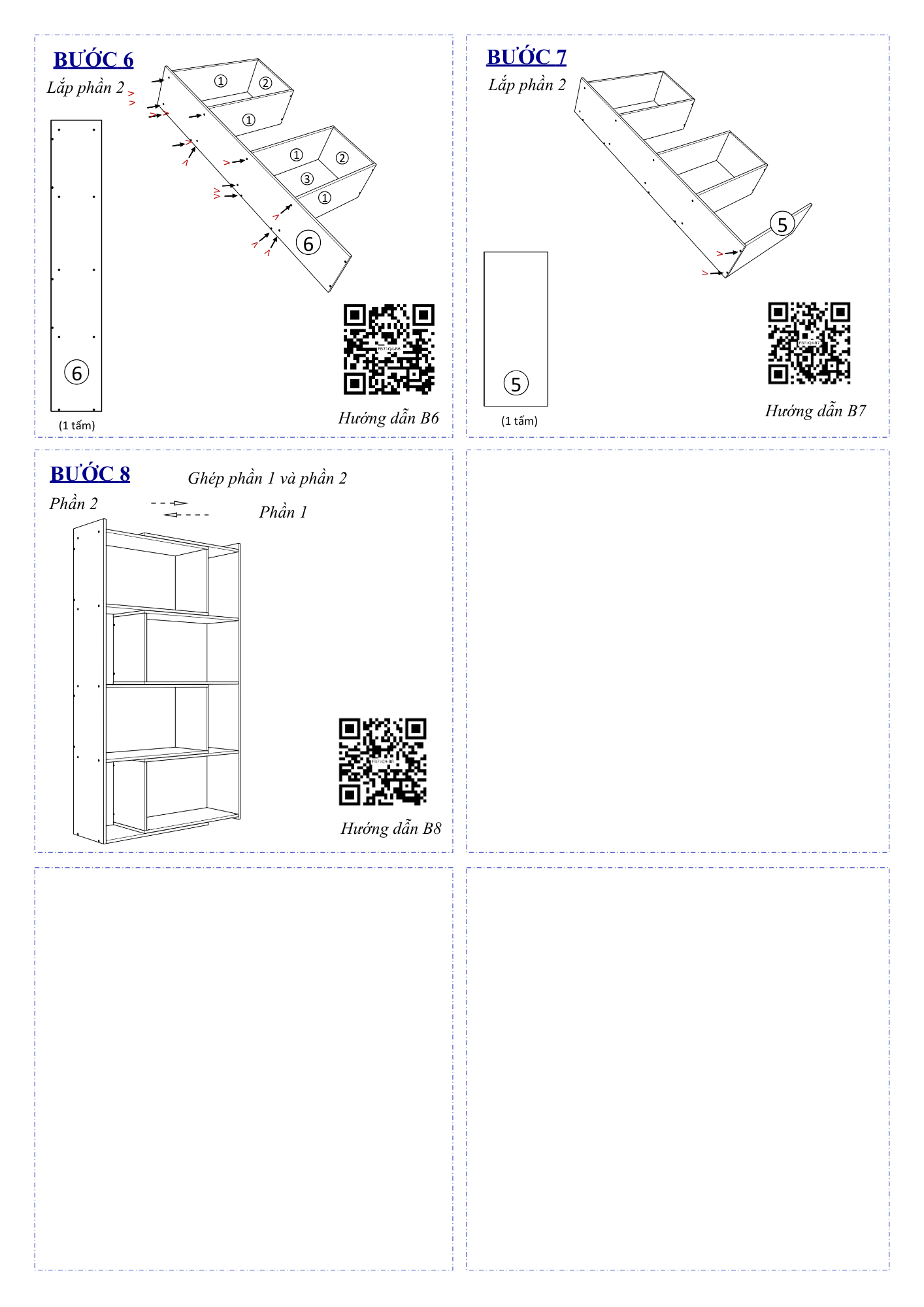 Hướng dẫn lắp ráp Kệ Sách Cho Bé FB71 4 Tầng Ngang 60cm Không Cửa FIVO