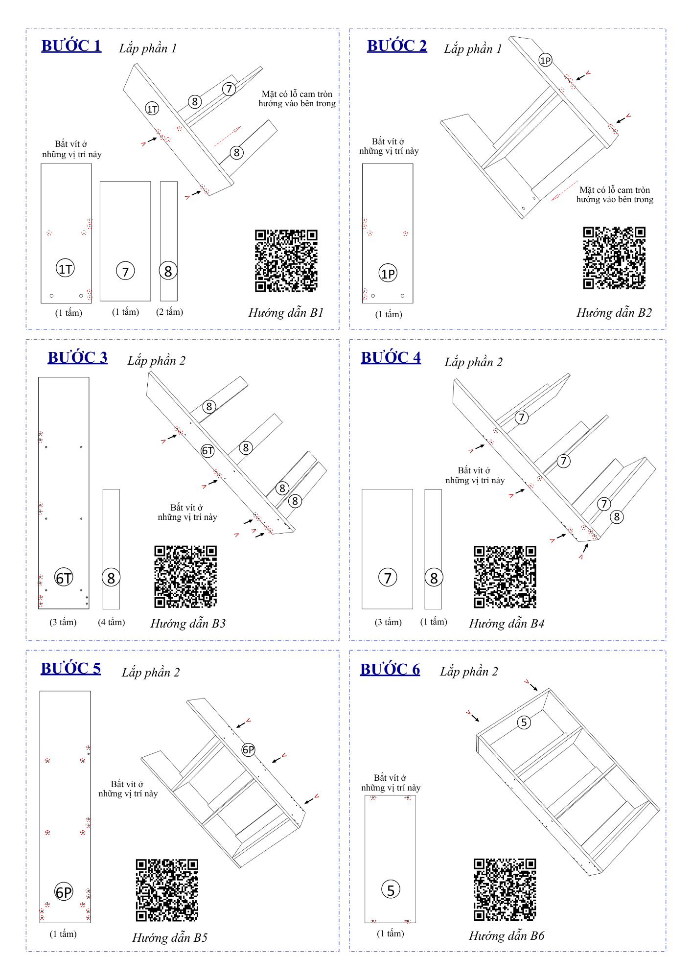 Hướng Dẫn Lắp Ráp Kệ Sách FB74 FIVO 60cm